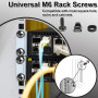 THATSRAD 50 PCS Vis et Ècrous à Cages M6 pour Baie de Serveur Rack 19" Pouces Vis M6 x 16mm en Acier au Carbone Nickelé Vis Armo
