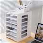 THATSRAD 7 Niveau Module de Rangement Papier Bureau A4 40*30.7*23cm Bac de Rangement en PVC Organisateur Bac à Courrier Vertical