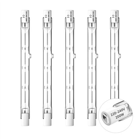 Ampoule R7S 5 pièces Ampoule halogène R7S T3 118mm 200W 220V-240V