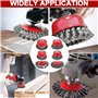 INREPRO 12Pcs Brosse Metallique Meuleuse M14 Brosse Conique pour Meuleuse d'angle Brosse Métallique pour Perceuse Brosse Visseus