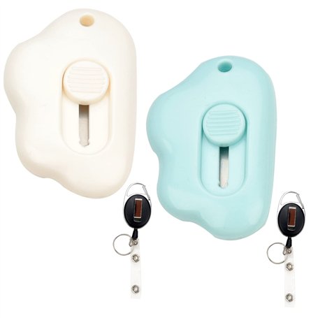 Roellgs Lot de 2 mini coupe-lettres rétractables avec porte-clés pour une suspension facile