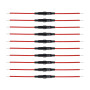 BOJACK Porte-fusible 5x20 mm à vis en ligne avec fil rouge 16 AWG + 15 valeurs 150 pièces Fusibles en verre à fusion rapide 5x20
