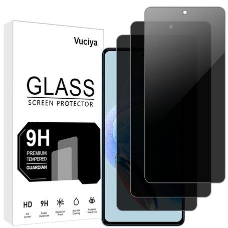 Vuciya Lot de 3 Verre Trempé Compatible avec Xiaomi Redmi Note 12 Pro 5G Anti-Espion Protection Écran 9H Dureté Vitre Film Résis