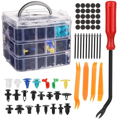 Miiepls Lot de 725 clips de fixation de voiture en plastique avec outils