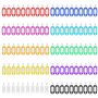 100 Pièces Porte-Clés en Plastique Coloré