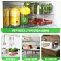 ROYOUZI 10Pcs Rangement Frigo, Lot De 10 Organisateur Frigo Transparent, Boite Organisation avec Poignée & Couvercle, Boîte de B