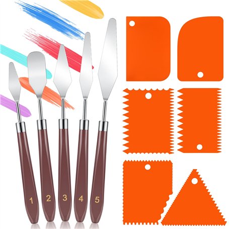 11 Pièces Couteaux à Peindre en Acier Inoxydable