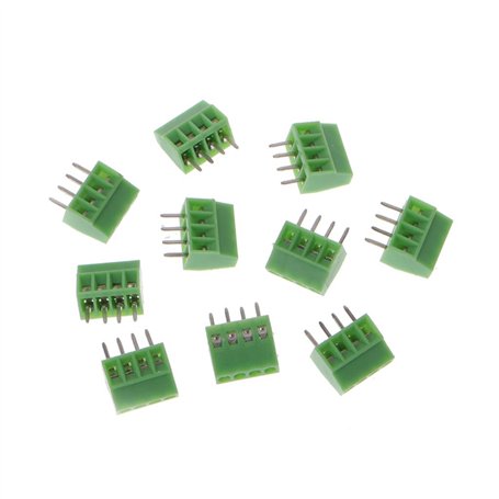 JOYKK 10 Pieces Vis 4Pin Vis Borniers Montage Connecteur Pas 2.54mm - Vert