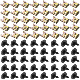 80 Pcs U-Clips et Vis Kit Universal Metal Écrous et Boulons pour Auto Clips de Fixation Voiture Kit de Clip à Vis et Écrou Écrou