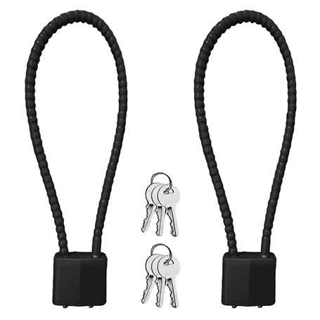 Lot de 2 cadenas à câble avec clé