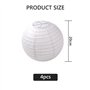 Lot de 4 lampions en papier blanc Ø 20 cm - Rond - En forme de boule - Style bambou - Abat-jour côtelé - Décoration pour fête, j