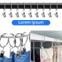 Anneaux de Rideau de 32 mm avec Clips, 30 Anneaux de Rideau en métal, Multi-usages pour tringles à Rideaux (argenté)