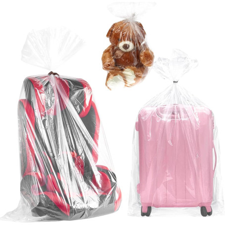 Lot de 10 grands sacs en plastique transparent