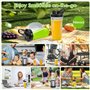 Rawhui Mixeur à smoothie, 1300 W, mixeur électrique, avec 2 bouteilles et 6 lames en acier inoxydable, mixeur haute performance 