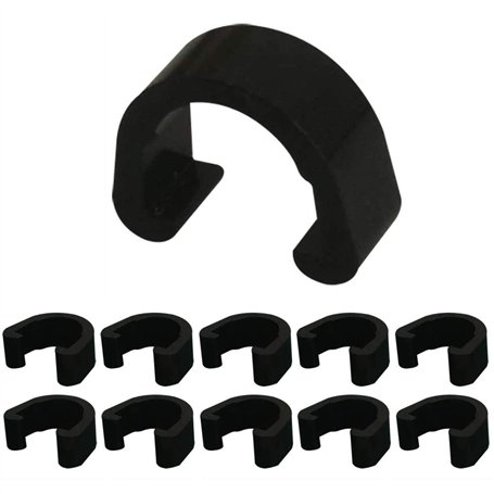 ANCLLO 10 PCs Black Metal C-Clips Pinces U-Clips Boucle VTT BMX VTT Vélos de frein Câble de dérailleur Shifter Guides de câble B
