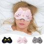 3 Pièces Masques de Sommeil pour Enfants, Masque de Sommeil de Chat de Dessin Animé Avec Sangles Réglables, Dessin Animé Animal