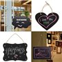 4 Pièces Panneau Message Suspendu,Tableau Noir en Suspendu,Double Face ​Message Board,Mini Tableau Noir,Utilisé pour Bars,Décora