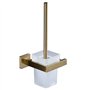 Brosse de Toilette avec Support de Rangement en Acier Inoxydable antirouille Support Mural de Style Moderne Finition Or brossé G