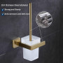 Brosse de Toilette avec Support de Rangement en Acier Inoxydable antirouille Support Mural de Style Moderne Finition Or brossé G