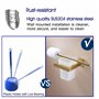 Brosse de Toilette avec Support de Rangement en Acier Inoxydable antirouille Support Mural de Style Moderne Finition Or brossé G