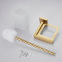 Brosse de Toilette avec Support de Rangement en Acier Inoxydable antirouille Support Mural de Style Moderne Finition Or brossé G