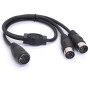 HTGuoji Câble répartiteur MIDI Y - Jack femelle DIN 5 broches vers double prise mâle - Câble MIDI pour mixeurs MIDI