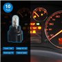 YOUNLEN 10 PCS T5 DC 12V 1,2W LED Ampoule Tableau de Bord Blanc Chaud Clair avec support de lampe noir pour Voiture Interne.