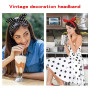 Bandeau Cheveux Femme 2 Pièces, Rétro à Pois Bandeaux de Coton Noeud Noël Bandeau en Fil en Noué Imprimé Vintage, Headband Elast
