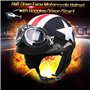 GoolRC Demi-Ouvert Casque de Moto avec Lunettes visière écharpe Moto Casque Scooter Touring