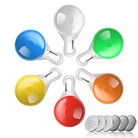 HOTERB Pendentif Lumineux Chien,LED lampe pour chien,6PCS Lumières de Sécurité Colorées pour Chien Chat pour Porte-clés Cyclisme HOTERB Pendentif Lumineux Chien