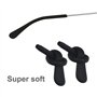 4 paires Silicone Lunettes Embouts Extrémités Antidérapants Noir et Blanc Confortable Souple Jambes de Lunettes en Métal en Sili
