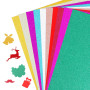 Papier pailleté pour loisirs créatifs - 20 feuilles de 10 couleurs