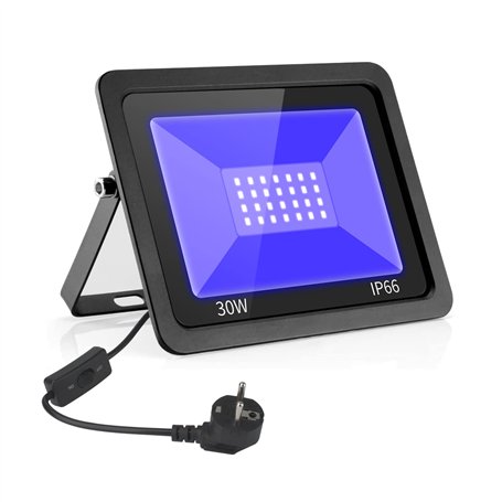 LED Noire UV Eleganted 30W UV Projecteur à Effet de 365nm Longueur d'onde de Scène Allumant IP66 Imperméable Approprié pour La F