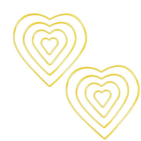 WANGCL Lot de 8 anneaux en métal macramé en forme de cœur pour loisirs créatifs (4 tailles)