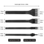 QIMEI-SHOP Kit Outils Perforatrice 4mm DIY Outils de Couture de Poinçon de Trou en Cuir En Acier Craft Laçage Coudre Ciseau Set