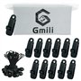 Gmili 24 Pcs Clip de Tente Bâche avec 12x Pince pour bache et 12x Tendeur Corde Elastique, Pince a oeillet pour bache Camping Ac