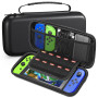 Bukuhlio Étui Rigide EVA pour Nintendo Switch/Switch OLED - Housse Zippée Anti-Choc 10 Cartes + Rangement - Pochette Durable pou