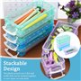 THATSRAD 6 PCS Boîte à Crayons Plastique 21.5 * 10 * 4cm Boite Rangement Crayon de Couleur Superposable Trousse Transparente Cra