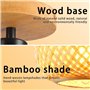 Schindora Plafonnier semi-encastré en bambou de style bohème fait à la main, abat-jour en bois de rotin, luminaires de ferme pou