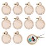 Mini Cadre À Broder en Bois 10 Pièces Bois Cadre Tambour Broderie Petits Cerceaux Ronds Réglables pour Point de Croix Pendentif