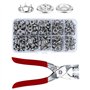 DALAETUS 200 Boutons Pression Kits avec Pinces