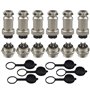 QitinDasen 6Pcs GX16 5-Broches Aviation Connecteur, 5A 16mm Mâle & Femelle Métal Panneau Aviation Connecteur Fiche Prise, avec C