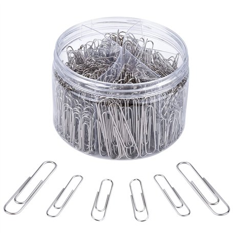 Trombones en Metal en Argent Paperclip avec des Tailles Assorties 28 mm