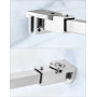 QWORK® Barre de fixation pour paroi de douche - acier inoxydable 304-40 cm de longueur - Convient au verre de 8 à 12 mm d'épaiss