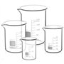 QWORK® Bécher Gradué 25ml 50ml 100ml 200ml en Verre Borosilicate