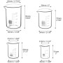 QWORK® Bécher Gradué 25ml 50ml 100ml 200ml en Verre Borosilicate, Lot de 4 Verre Doseur pour Laboratoire et Cuisine