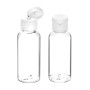 QWORK® Lot de 12 flacons de voyage de 50 ml, mini bouteille plastique, transparents, avec petit entonnoir pour shampooing, gel d