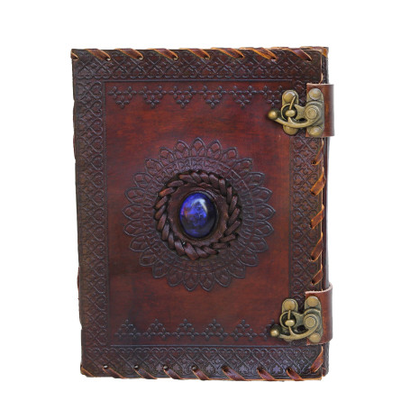Jaald A5 Bloc-notes Carnet Cahier Feuilles Leather journal Intime avec Couverture en Cuir Fait à la Main Boulon arbre de la vie