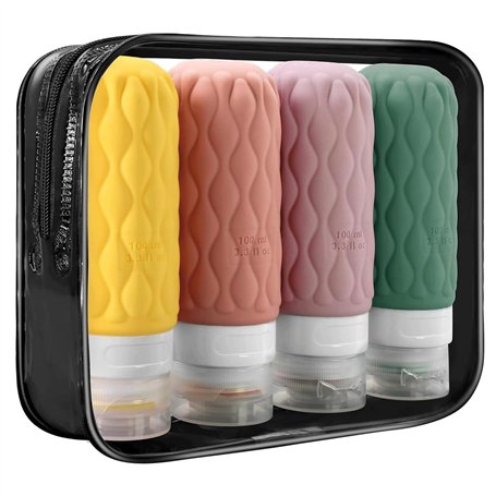 pangutheos 4 Pièces Flacon Voyage Silicone de 100 ml