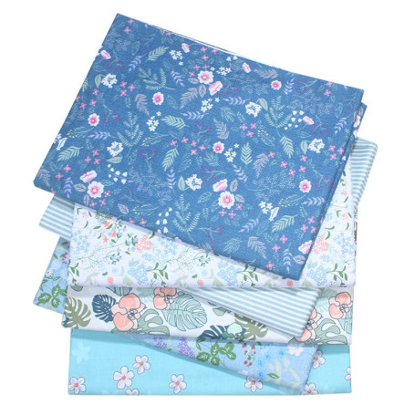 Carrées de Tissu Patchwork en Coton 6 pièces Tissus en Coton Bundle 50 * 50cm Motif Floral et Pois Assortis Tissus de Mètre pour